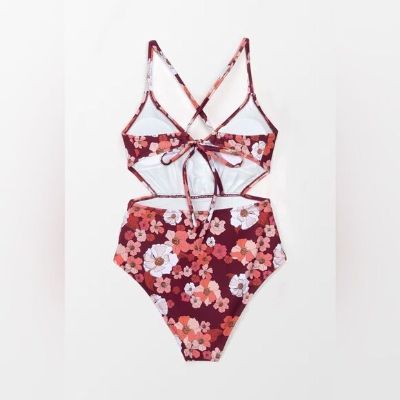 Cup she cut out floral swimsuit - Picture 3 of 7